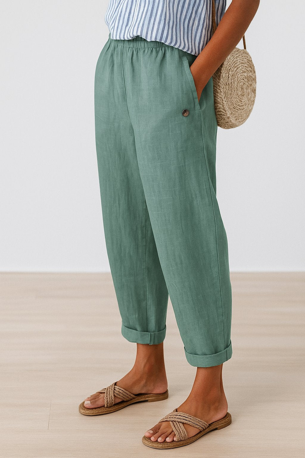 Women’s Relaxed-Fit Trousers Breathable Linen-Look Design 3