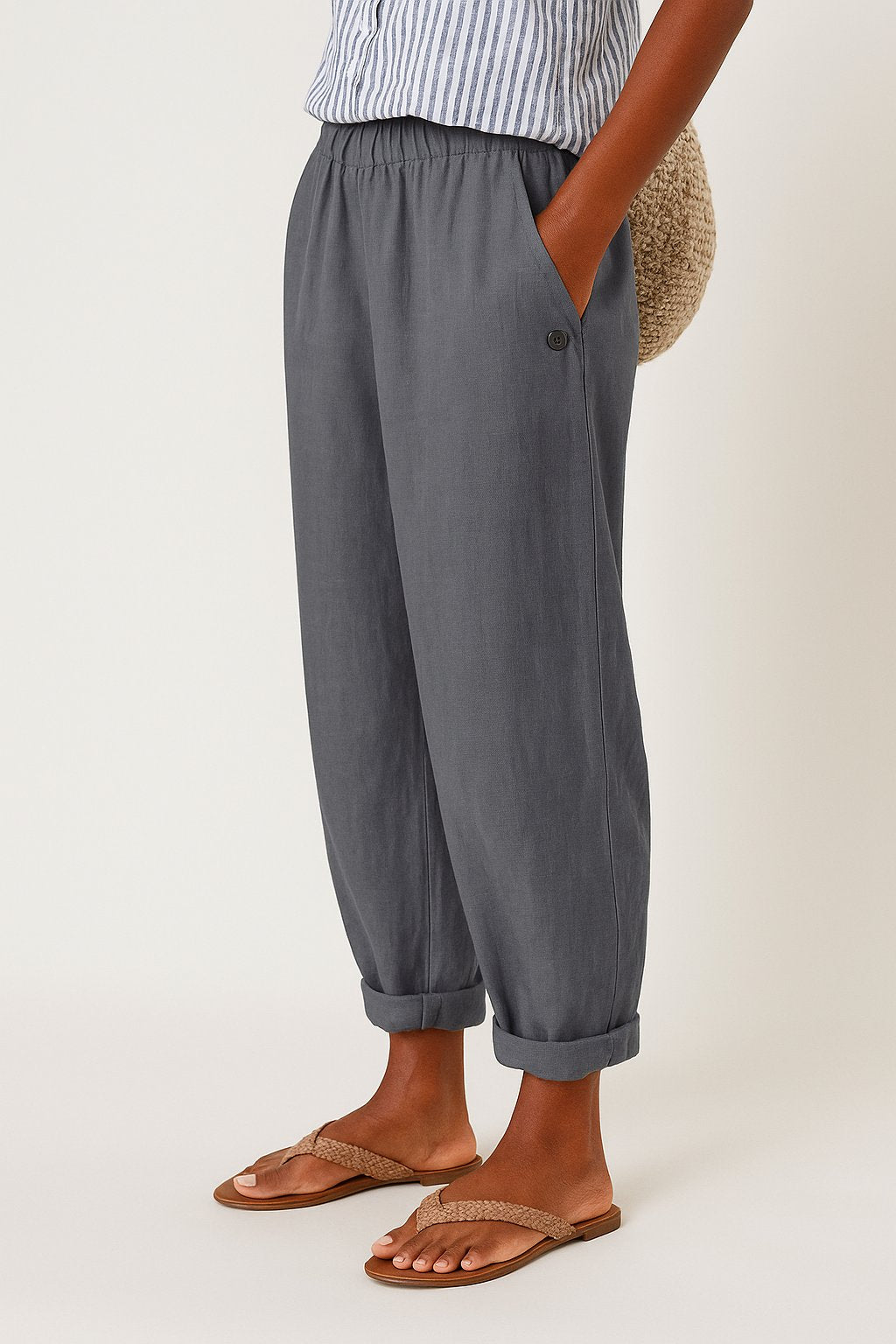 Women’s Relaxed-Fit Trousers Breathable Linen-Look Design 4