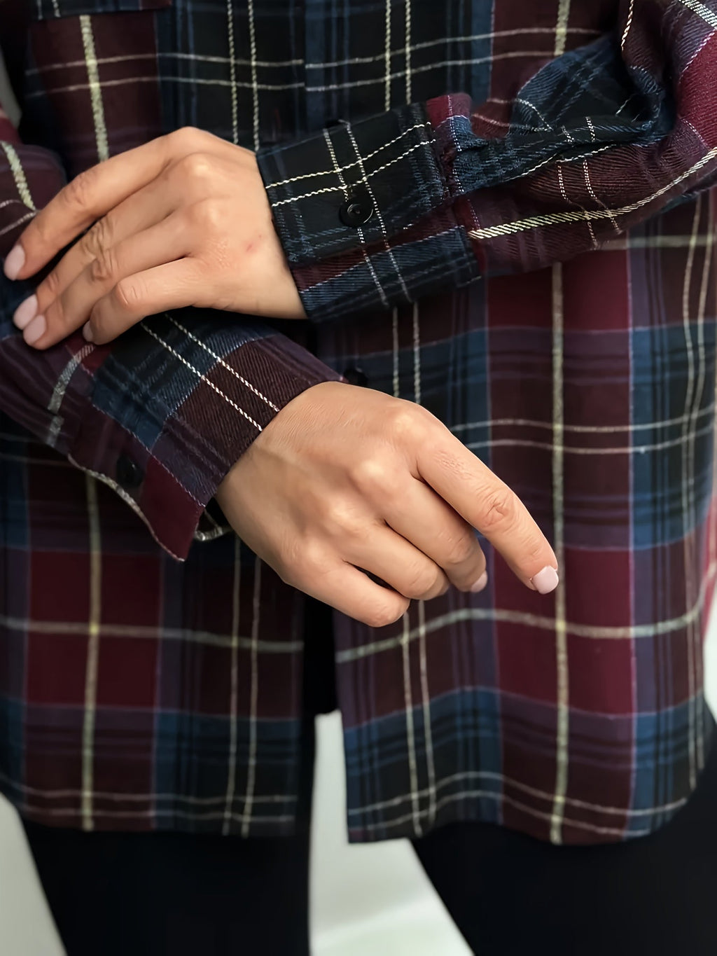 Women’s Relaxed Checked Shirt Classic Everyday Layering Style 6