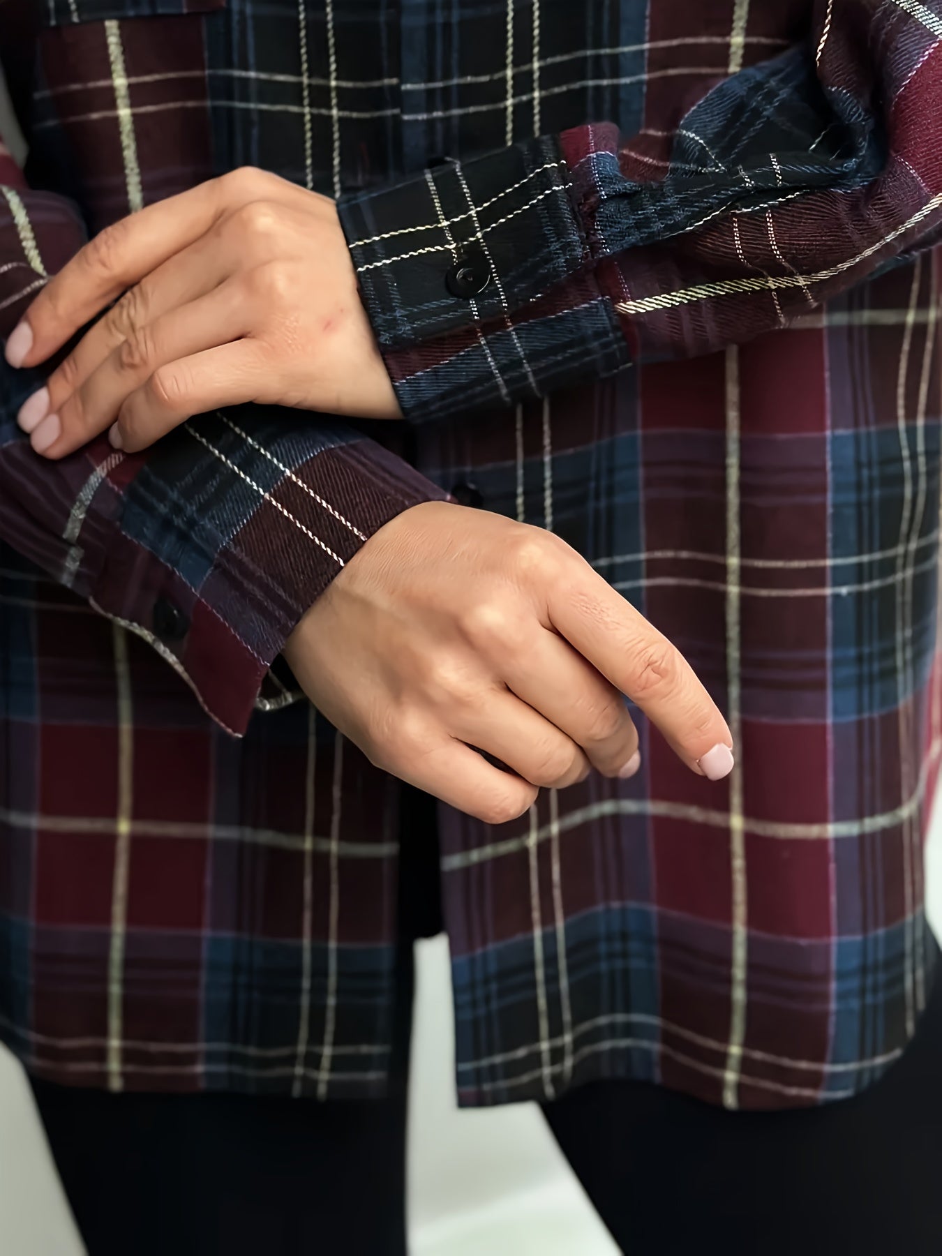 Women’s Relaxed Checked Shirt Classic Everyday Layering Style 6