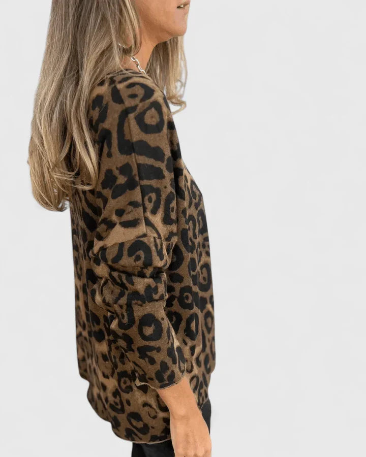 Women’s Relaxed Fit Leopard Print Top Stylish Design 1