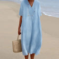 Women’s Relaxed Fit Midi Dress Elegant Summer Style 0