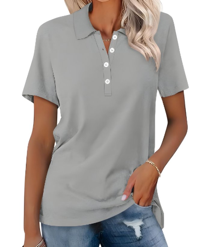Women’s Relaxed Fit Polo Shirt Breathable Pique Cotton 0