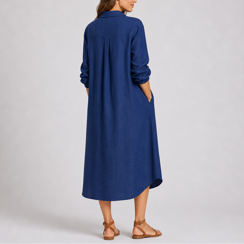 Women’s Relaxed Fit Summer Shirt Dress Button Front Lightweight Style 1