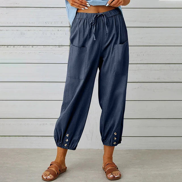 Women’s Relaxed High Waist Pants Comfortable Summer Style 1