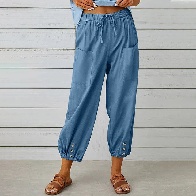 Women’s Relaxed High Waist Pants Comfortable Summer Style 2