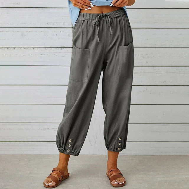 Women’s Relaxed High Waist Pants Comfortable Summer Style 3
