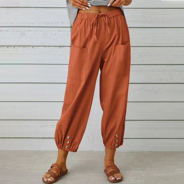 Women’s Relaxed High Waist Pants Comfortable Summer Style 8