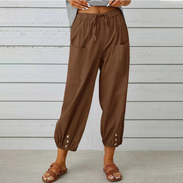 Women’s Relaxed High Waist Pants Comfortable Summer Style 9