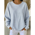 Women’s Relaxed Striped Sweatshirt Comfortable Everyday Style 0