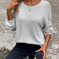 Women’s Relaxed Waffle-Knit Sweater Soft Textured Comfort 0