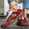 Women’s Retro Leather Sneakers Textured Sole Design 0