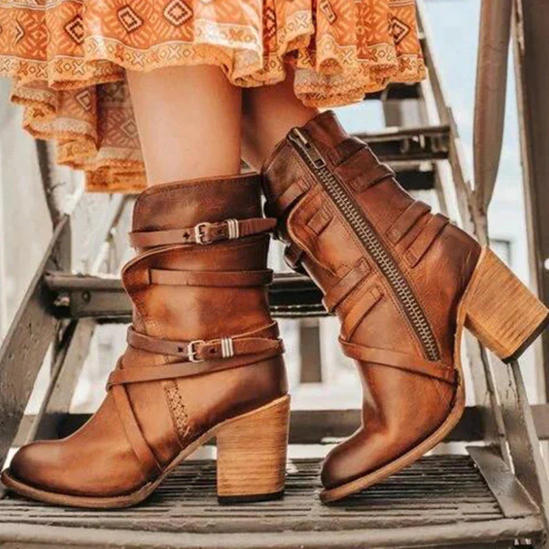 Women’s Retro Winter Boots Comfortable Suede Design 3