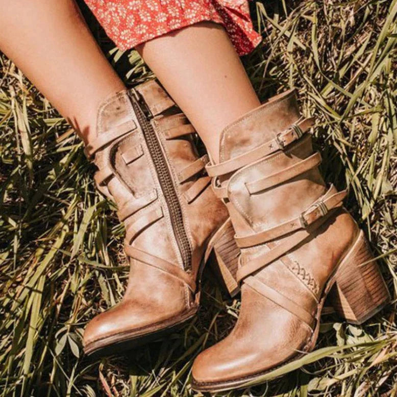 Women’s Retro Winter Boots Comfortable Suede Design 4