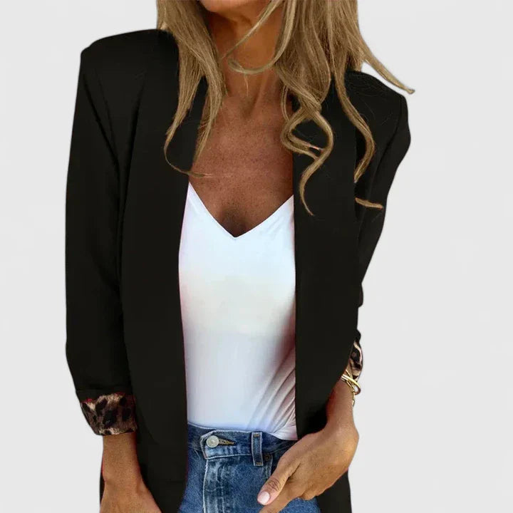 Women’s Reversible Blazer Elegant Design with Leopard Lining 0