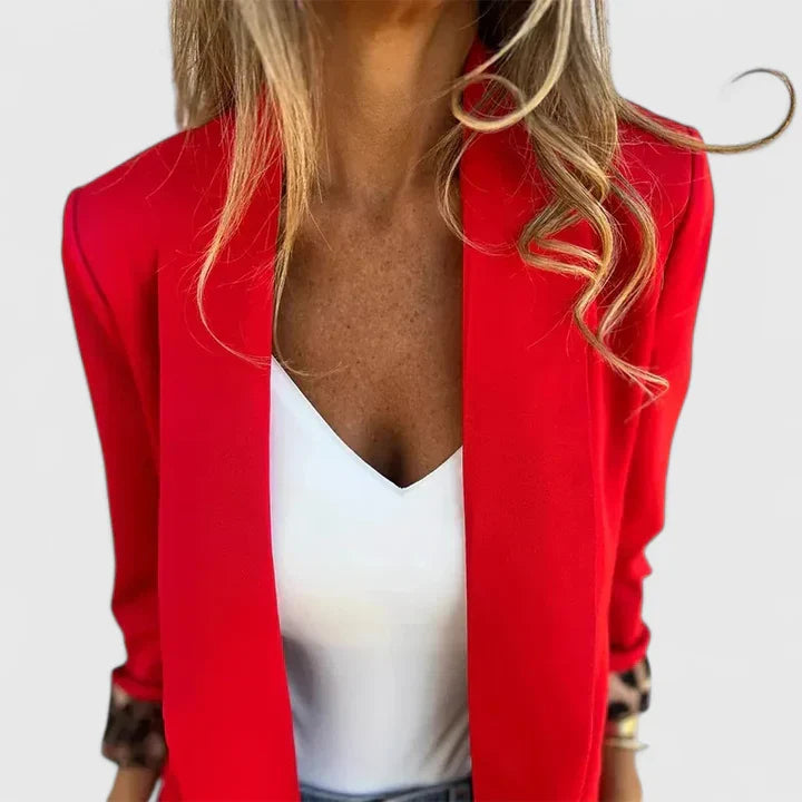 Women’s Reversible Blazer Elegant Design with Leopard Lining 1