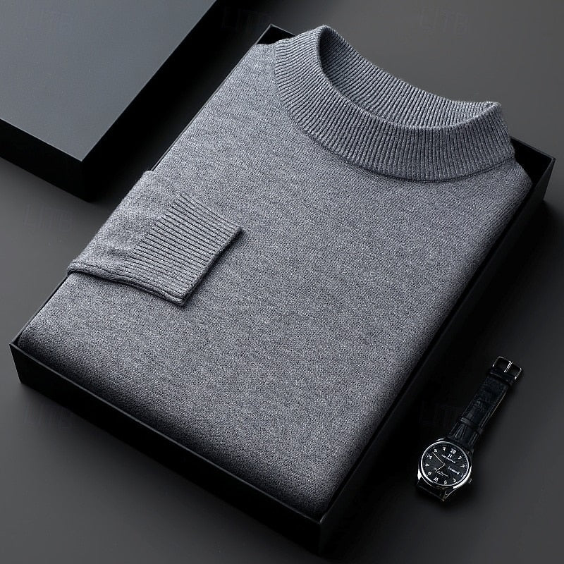Women’s Ribbed High-Neck Sweater Slim Fit Casual Style 0