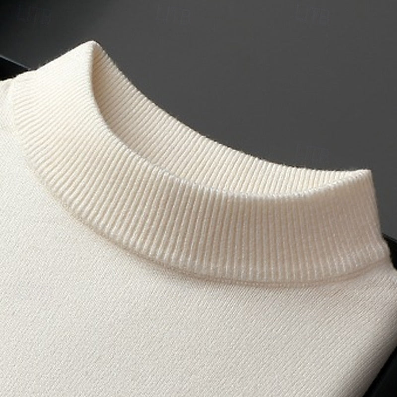 Women’s Ribbed High-Neck Sweater Slim Fit Casual Style 5