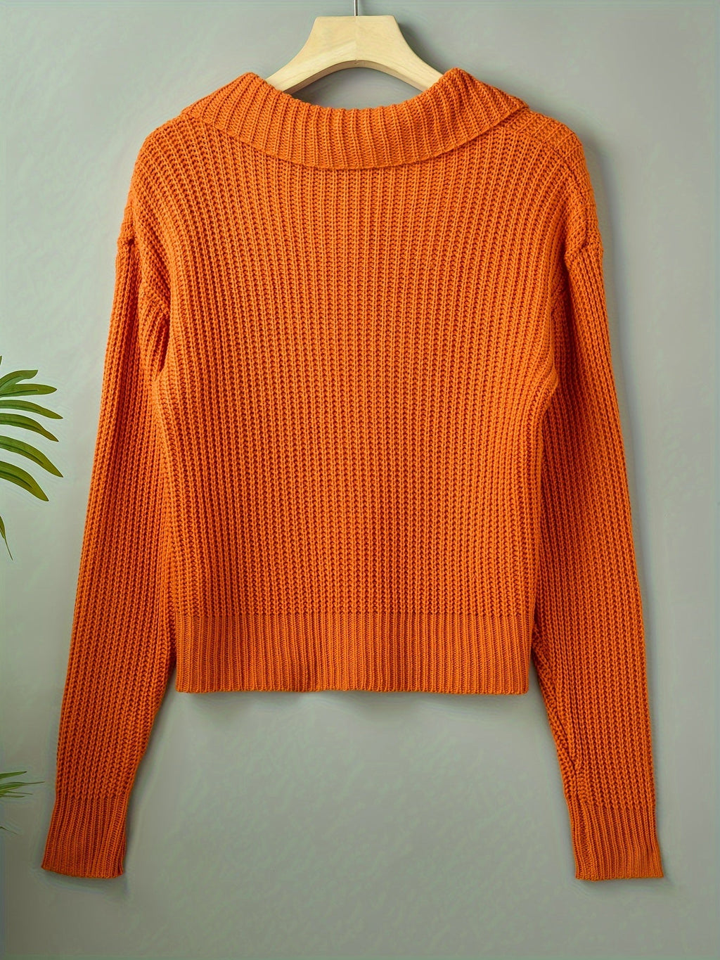 Women’s Ribbed Knit Sweater Cozy Relaxed Fit Design 0