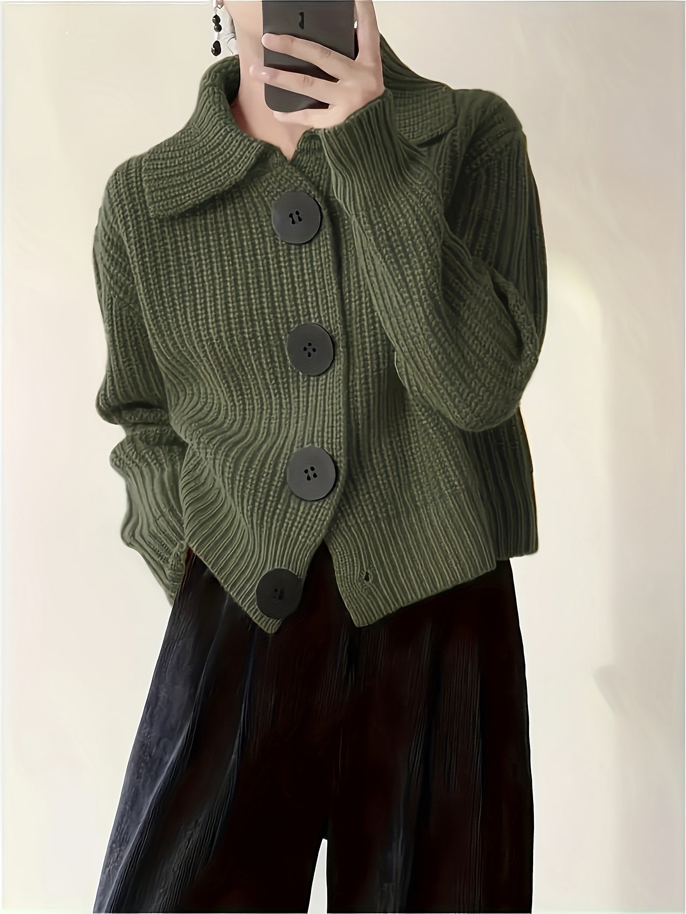 Women’s Ribbed Knit Sweater Cozy Relaxed Fit Design 1