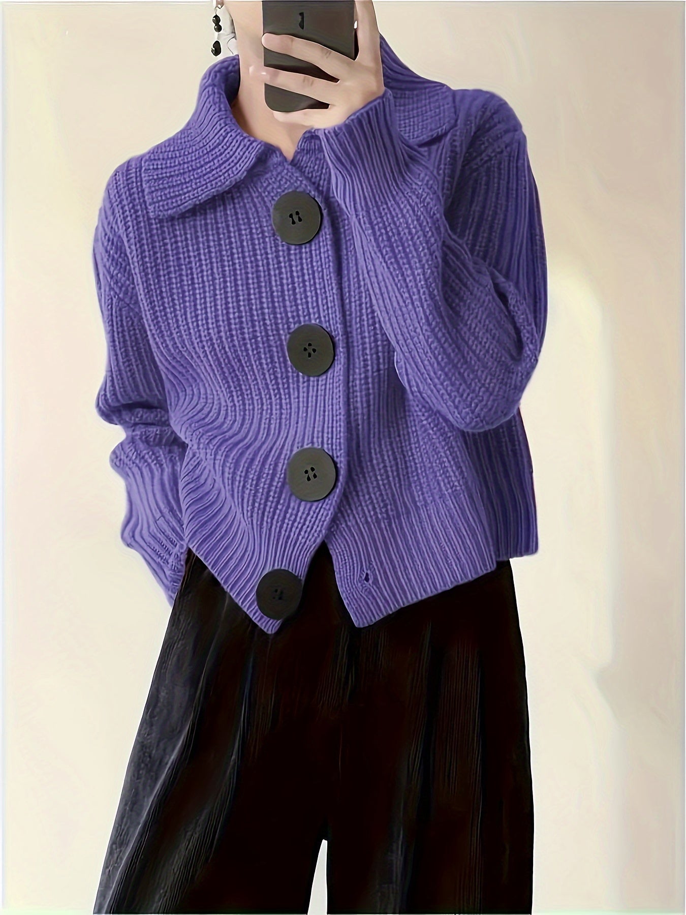 Women’s Ribbed Knit Sweater Cozy Relaxed Fit Design 2