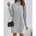 Women’s Ribbed Roll-Neck Dress Relaxed Fit Comfort 0
