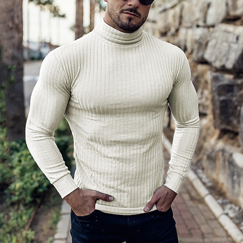 Women’s Ribbed Turtleneck Sweater Slim Fit Classic Style 2