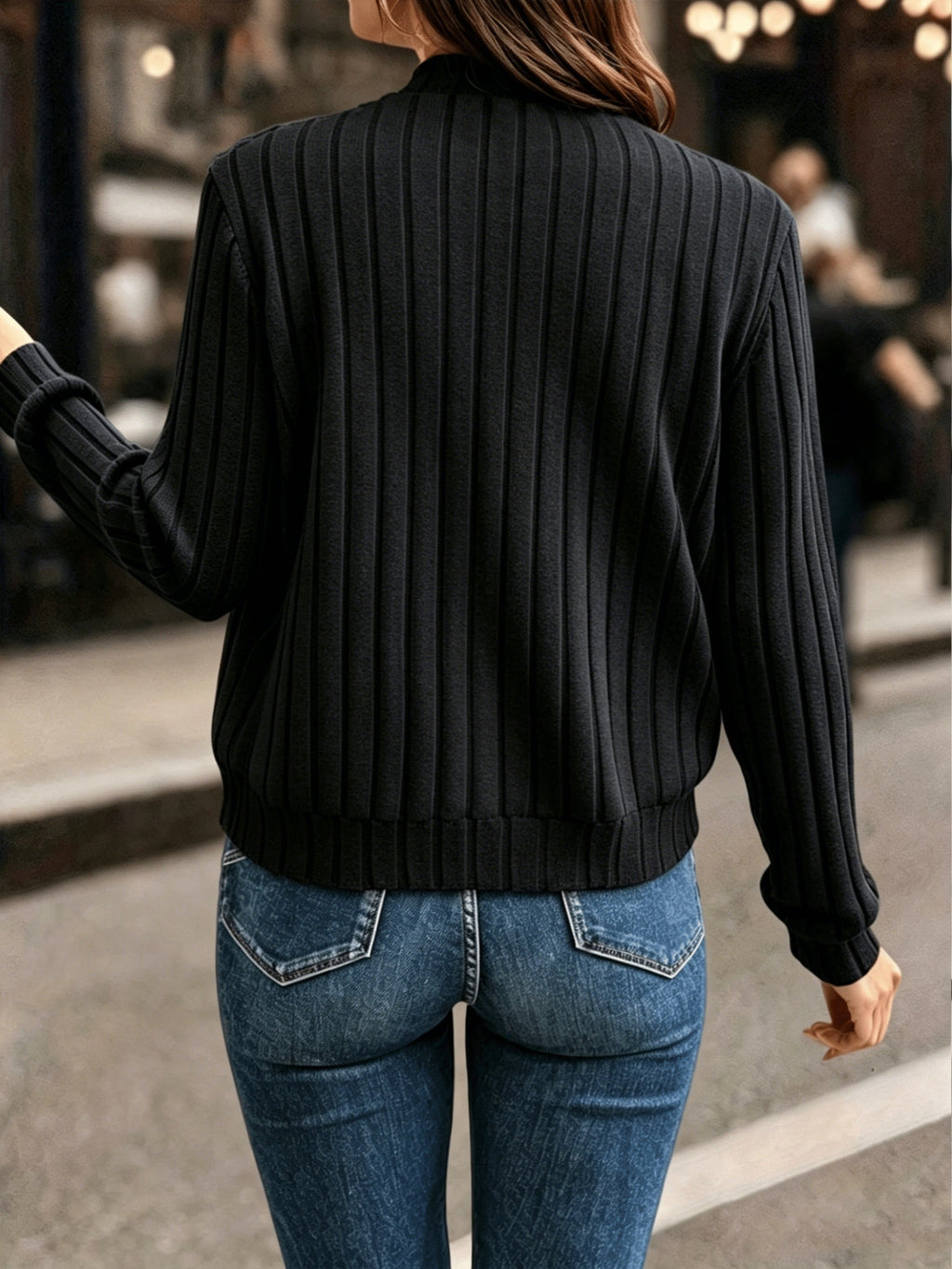 Women’s Ribbed Zip-Front Jacket Classic Fit 5