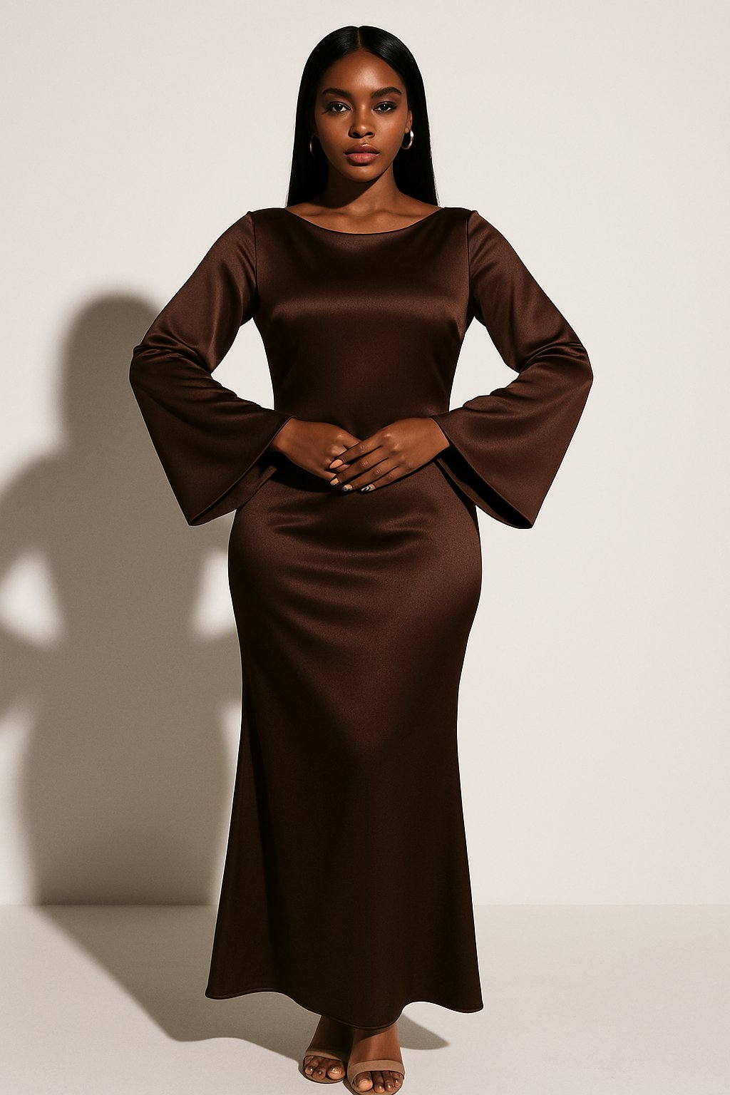 Women’s Satin Maxi Dress Elegant Fishtail Design for Formal Occasions 6