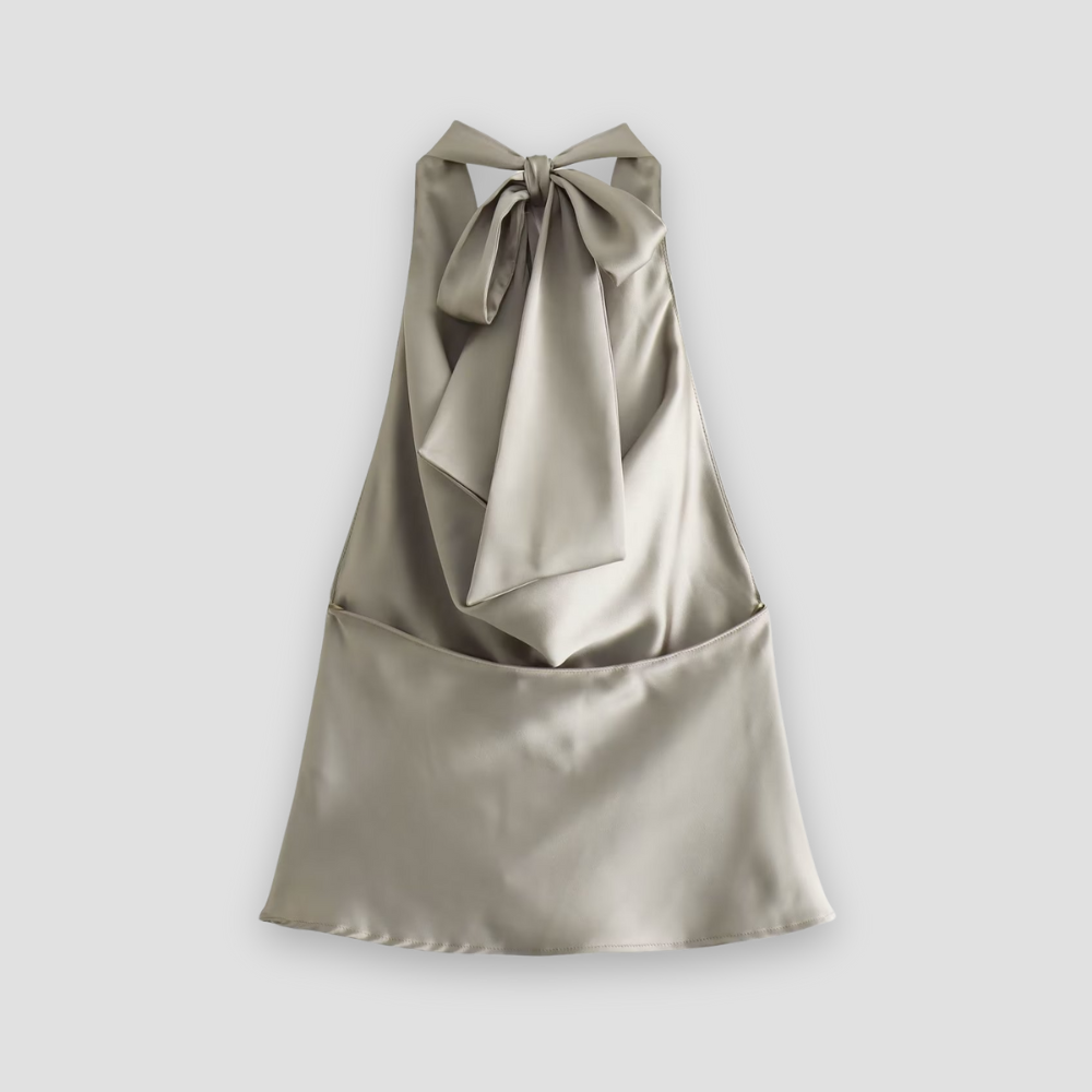 Women’s Satin Tank Top Elegant Halter Neck Design 6