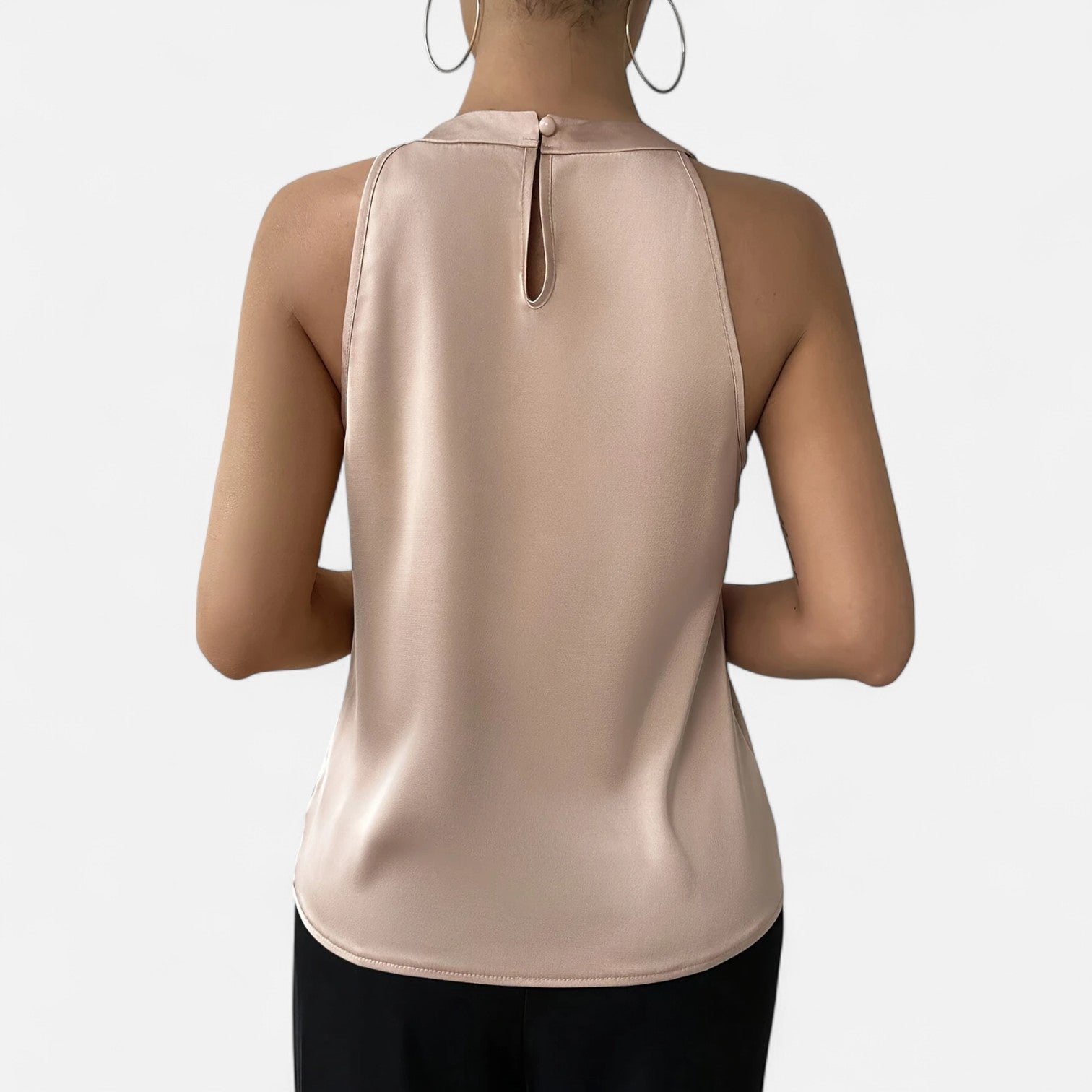 Women’s Satin Tank Top Elegant Pleated Design for Going Out 6