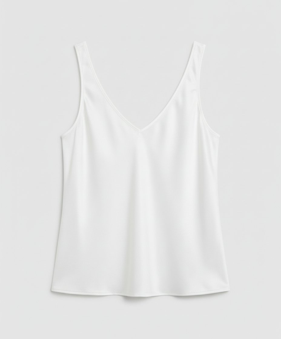 Women’s Satin V-Neck Camisole Top Elegant Wide-Strap Design 6
