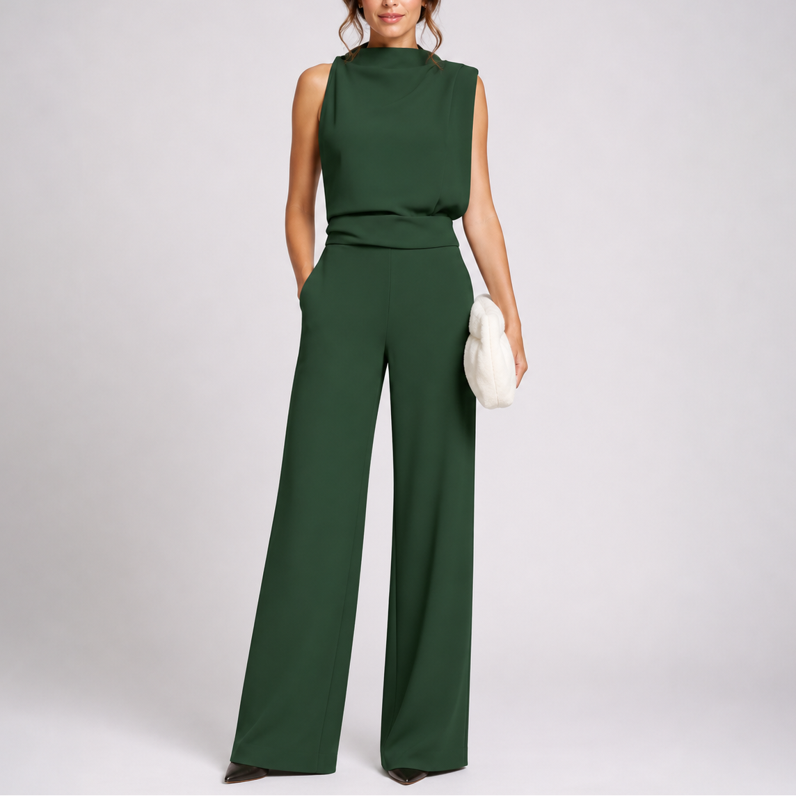 Women’s Sleeveless Jumpsuit Wide-Leg Silhouette 0