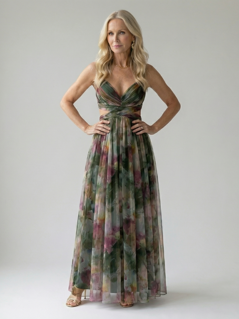 Women’s Sleeveless Maxi Dress with Soft Wrap Bodice for Summer 11
