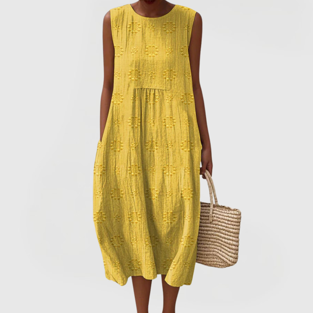 Women’s Sleeveless Summer Dress with Embroidery and Pockets 5