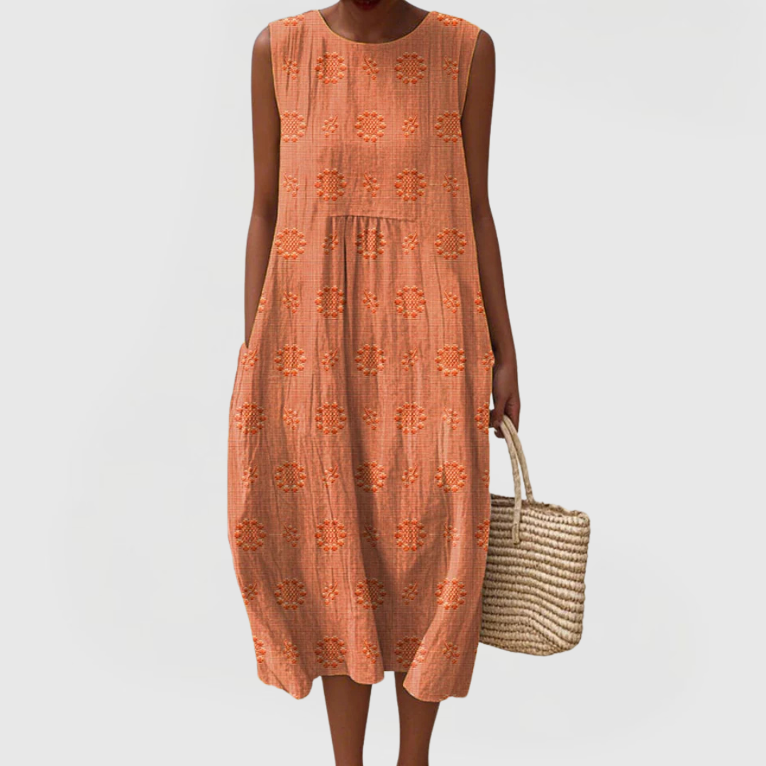 Women’s Sleeveless Summer Dress with Embroidery and Pockets 6