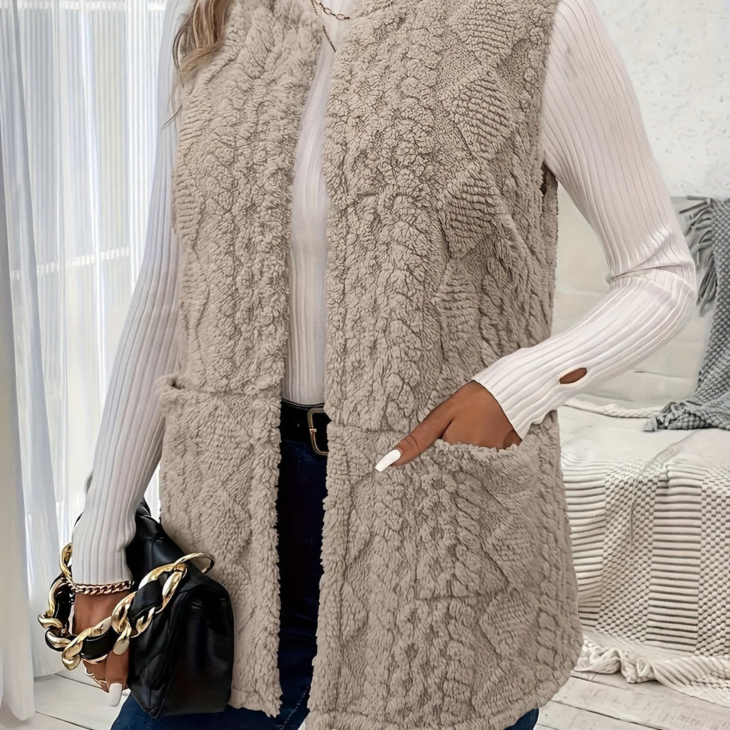 Women’s Sleeveless Textured Vest Cozy Layering Essential 1
