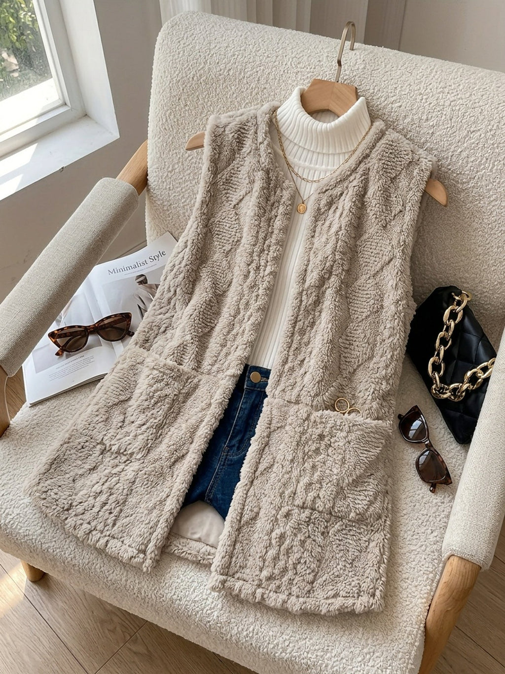 Women’s Sleeveless Textured Vest Cozy Layering Essential 5