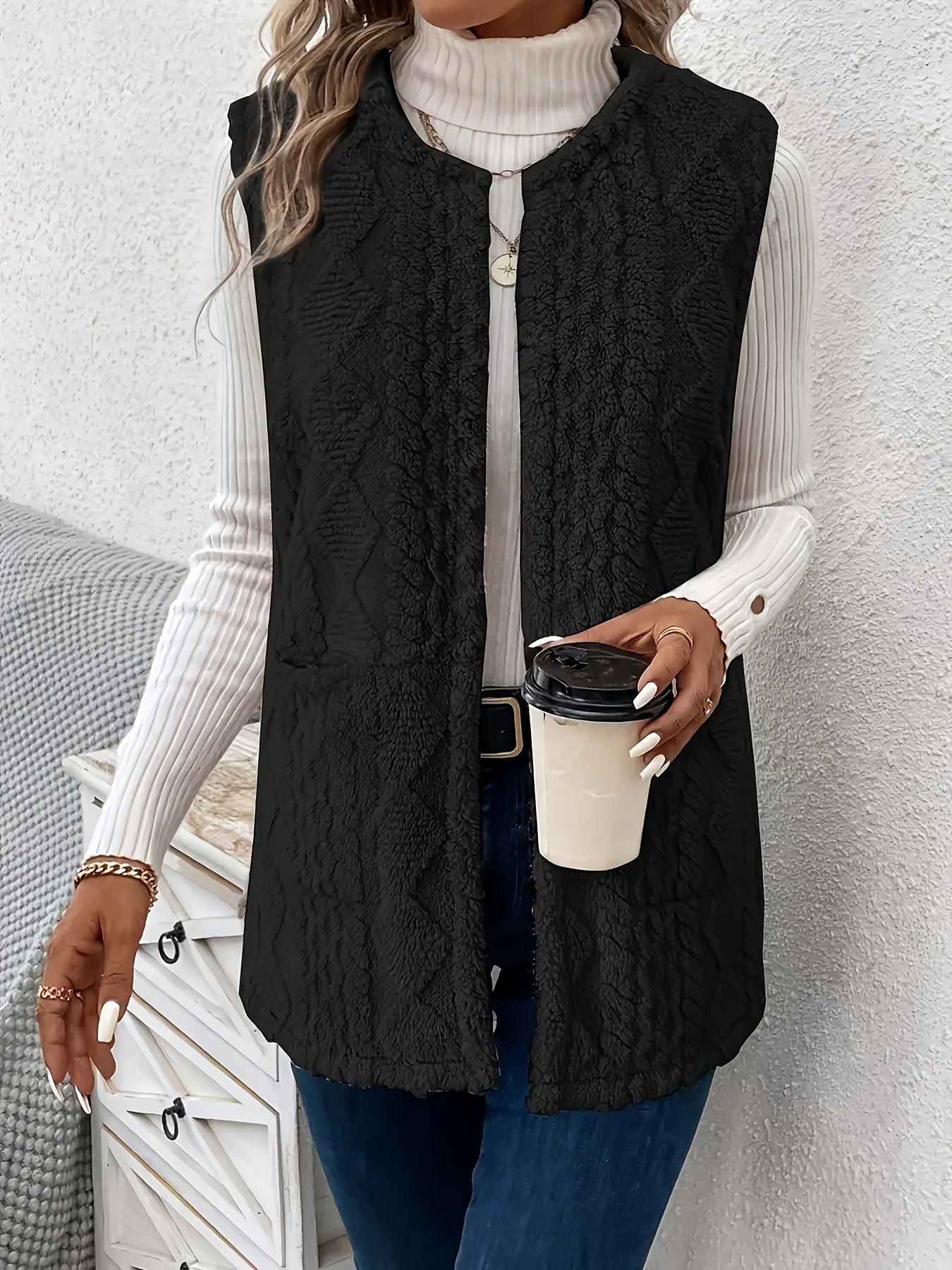 Women’s Sleeveless Textured Vest Cozy Layering Essential 7