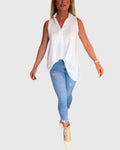 Women’s Sleeveless Top Elegant Ruffle Detail 0