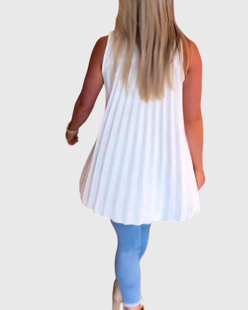 Women’s Sleeveless Top Elegant Ruffle Detail 3