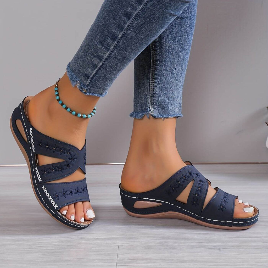 Women’s Slip-Resistant Sandals Gel-Infused Comfort Design 0