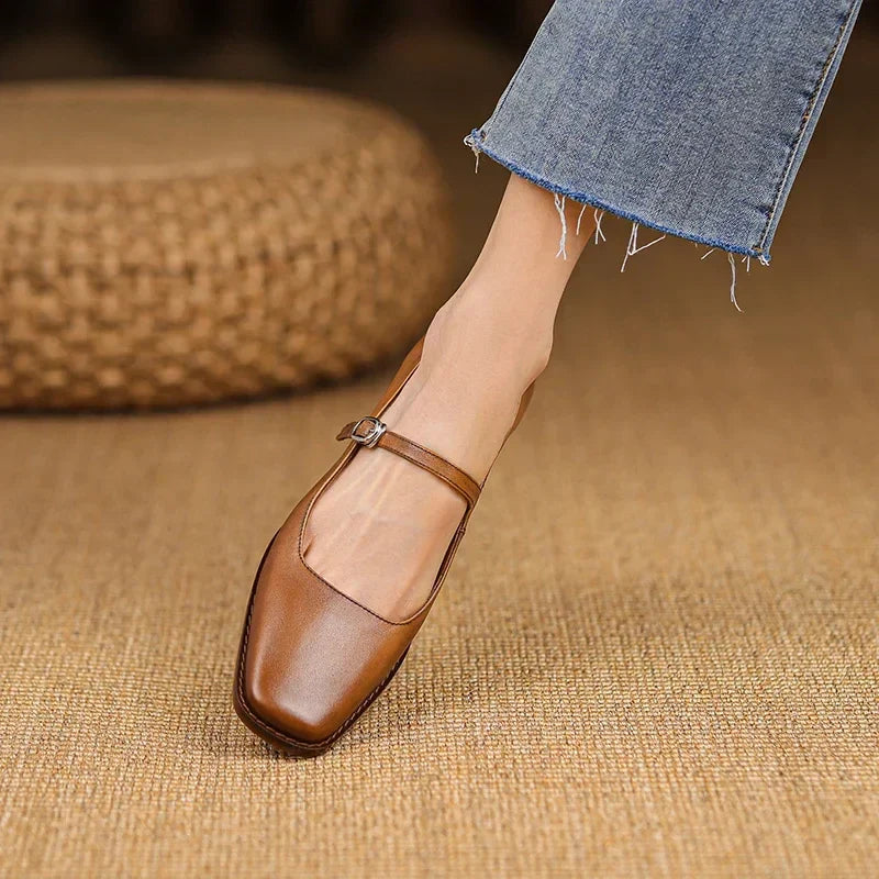 Women’s Spring Block Heel Shoes Elegant Strap Design 1