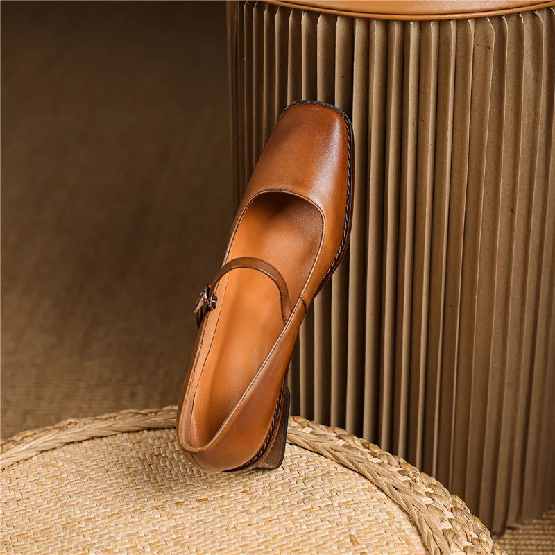 Women’s Spring Block Heel Shoes Elegant Strap Design 3