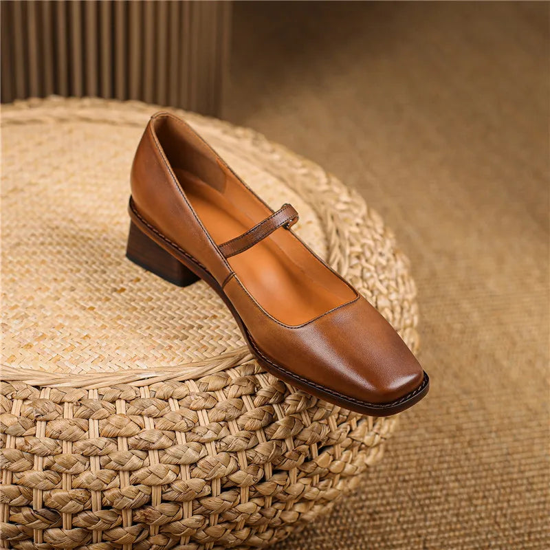 Women’s Spring Block Heel Shoes Elegant Strap Design 4