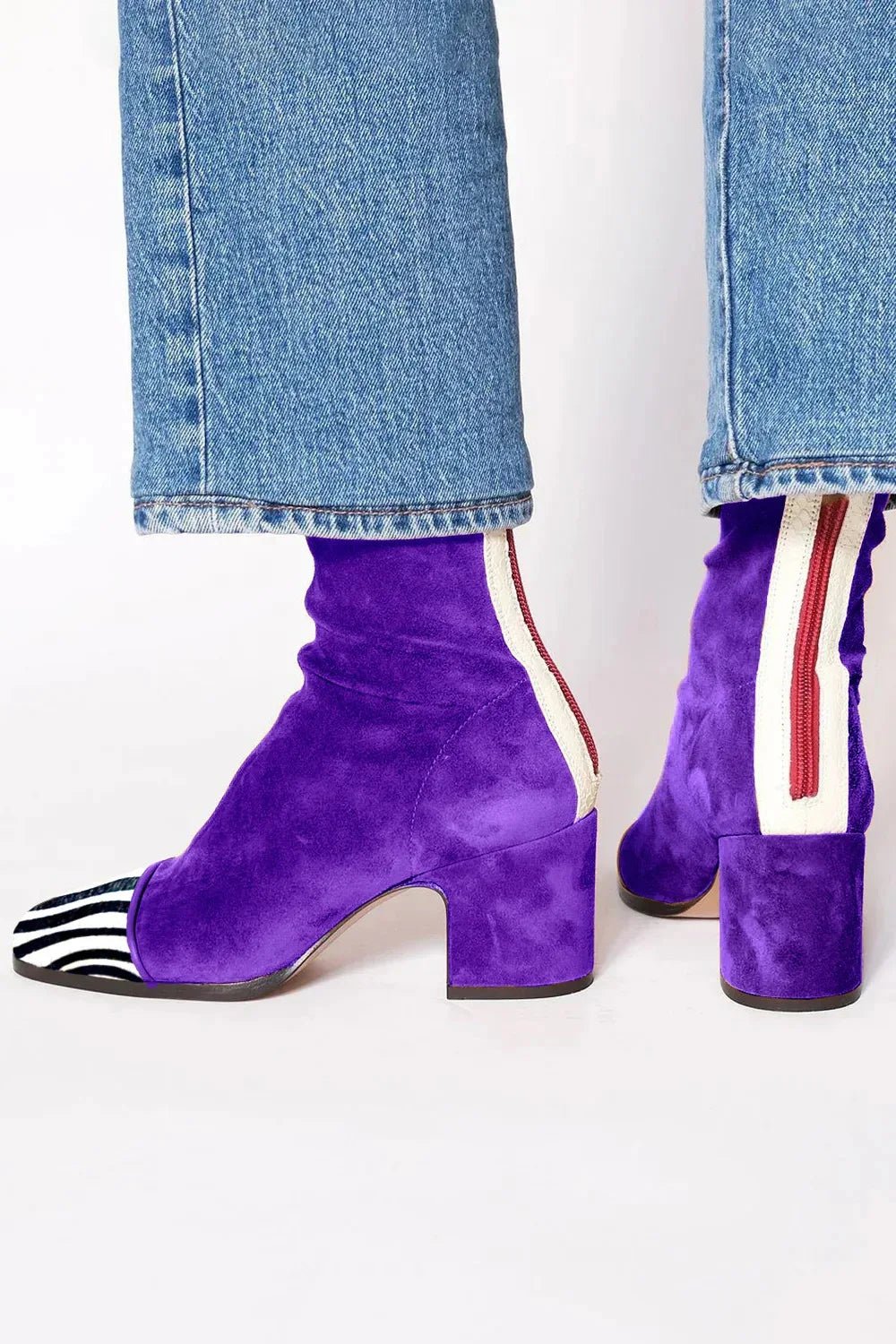 Women’s Square-Toe Block Heel Ankle Boots Modern Style 2
