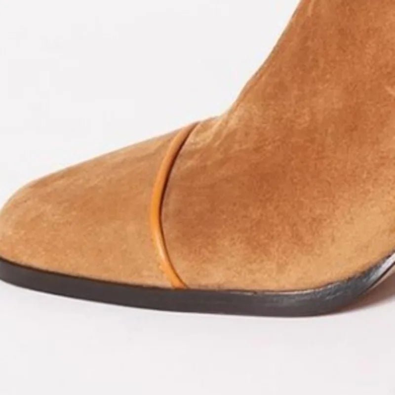 Women’s Square-Toe Block Heel Ankle Boots Modern Style 6