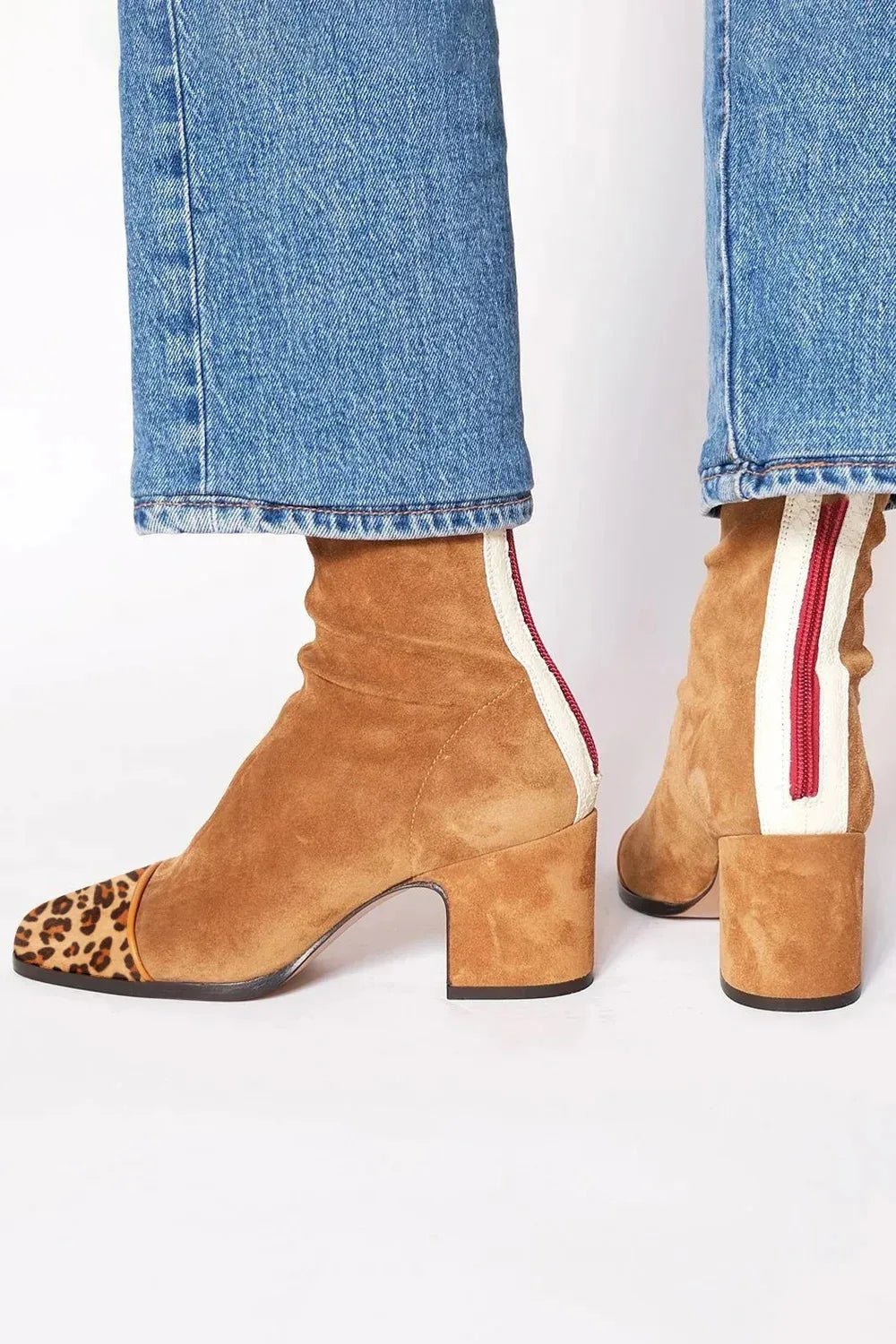 Women’s Square-Toe Block Heel Ankle Boots Modern Style 7