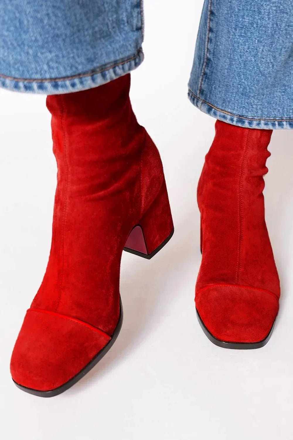 Women’s Square-Toe Block Heel Ankle Boots Modern Style 8