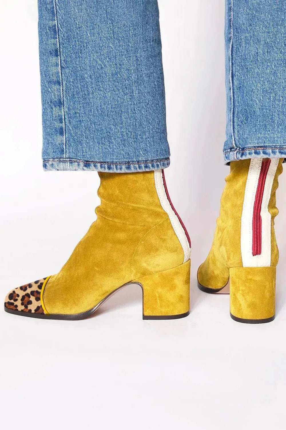 Women’s Square-Toe Block Heel Ankle Boots Modern Style 9